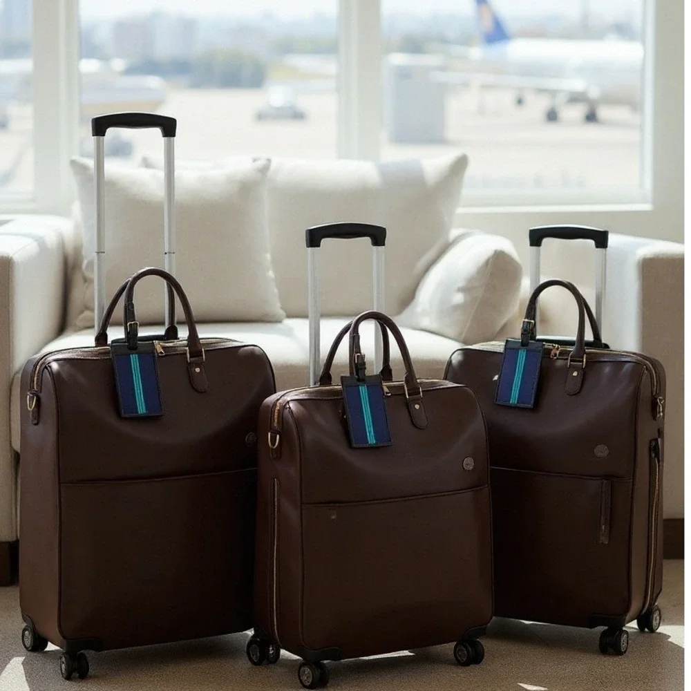 Baekgaard Luggage Tags SET in NAVY Canvas & BLACK‎ +Thoughtful Gift Giving+